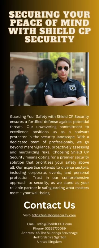 Securing Your Peace of Mind with Shield CP Security