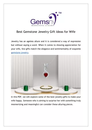 Best Gemstone Jewelry Gifts for Wife Will Wear With Pride