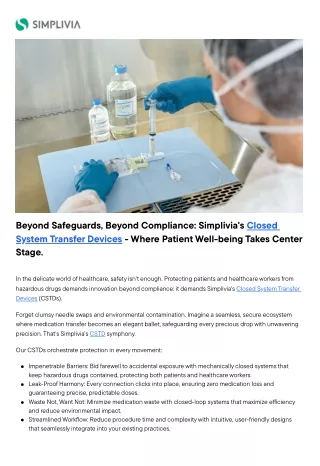 CSTDs | Simplivia
