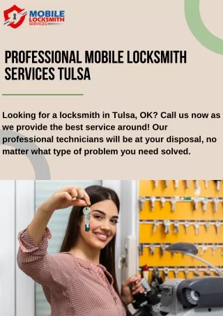 Mobile Locksmith Services-Tulsa OK Locksmith