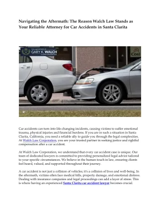 Santa Clarita Car Accident Lawyer
