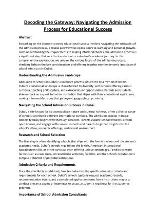 decoding the gateway navigating the admission