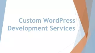Custom WordPress Development Services