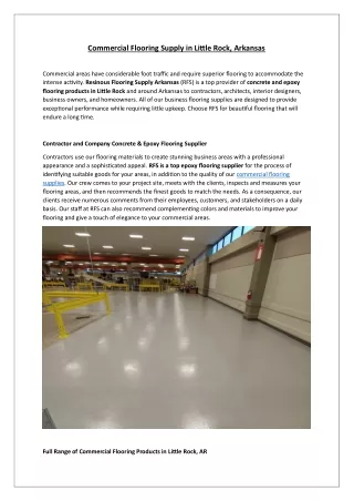 Commercial Flooring Supply in Little Rock, Arkansas