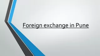 Foreign exchange in Pune