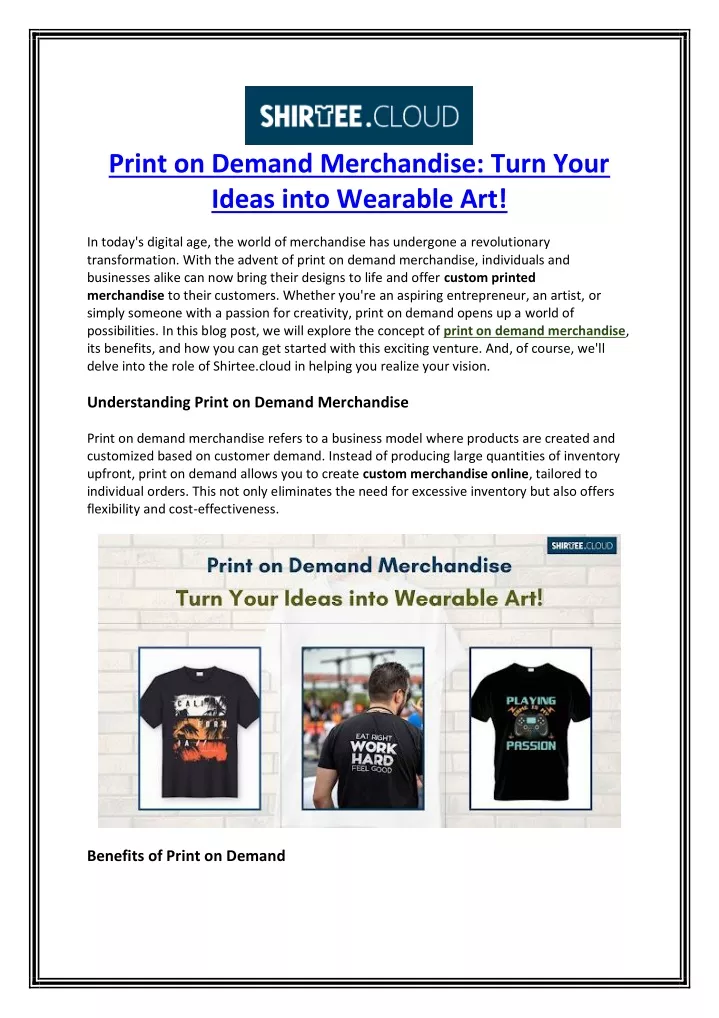 print on demand merchandise turn your ideas into