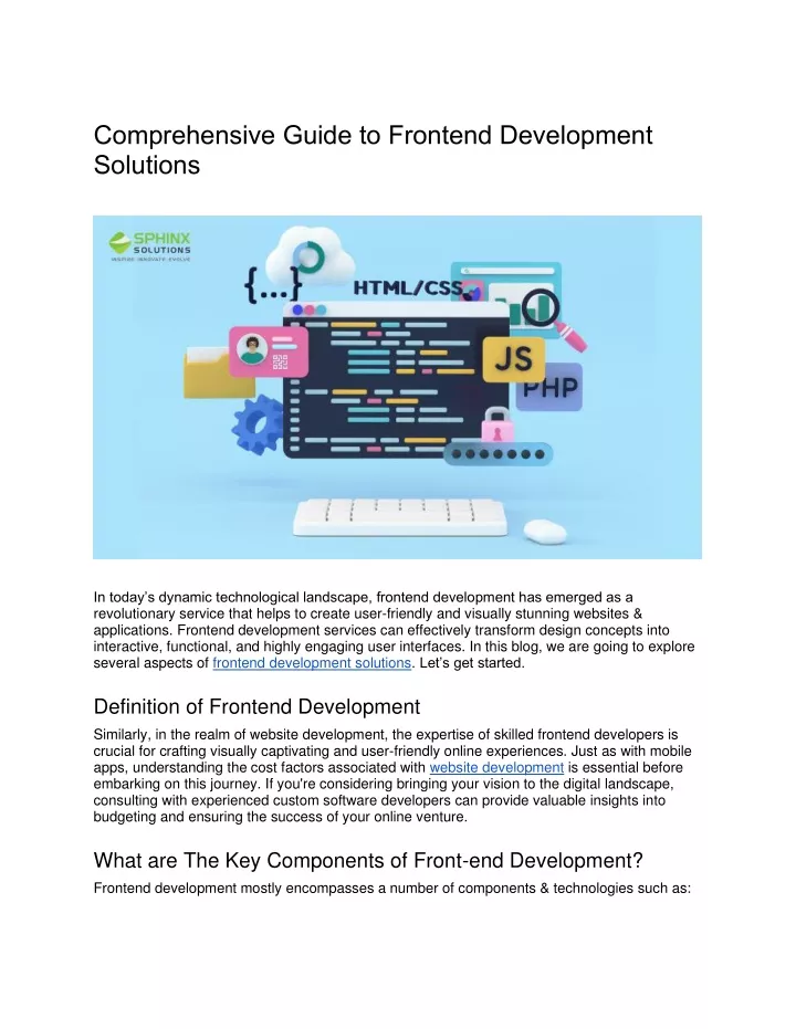comprehensive guide to frontend development