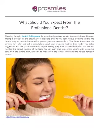 What Should You Expect From The Professional Dentist