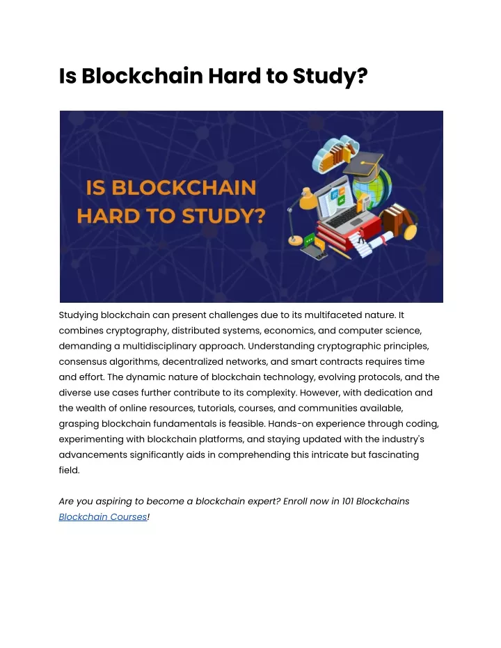 is blockchain hard to study