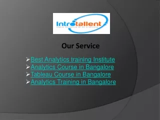 Best Analytics training Institute