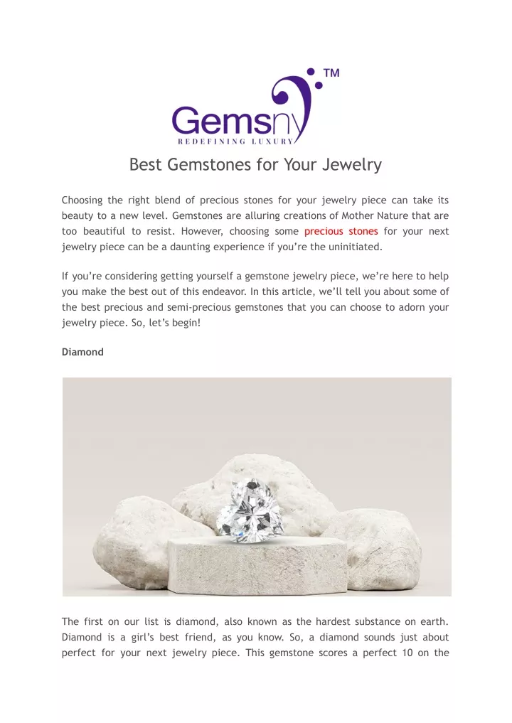 best gemstones for your jewelry
