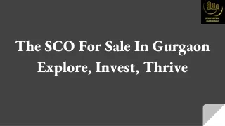 The SCO For Sale In Gurgaon Explore, Invest, Thrive