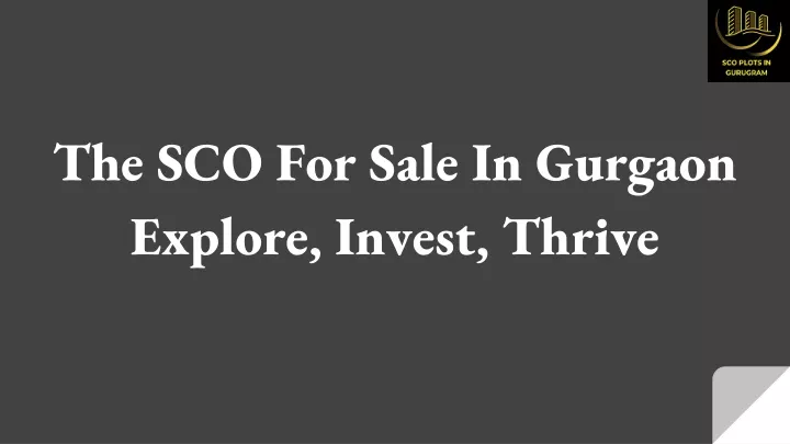 the sco for sale in gurgaon explore invest thrive