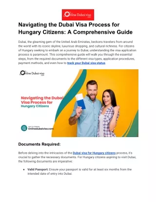 Navigating the Dubai Visa Process for Hungary Citizens- A Comprehensive Guide