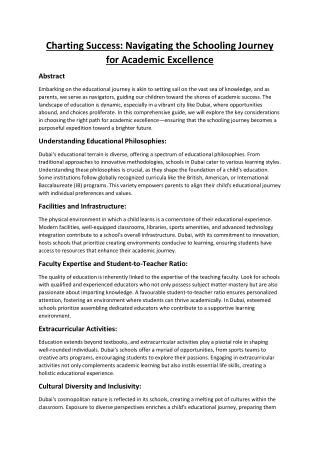 charting success navigating the schooling journey