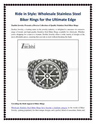 Ride in Style Wholesale Stainless Steel Biker Rings for the Ultimate Edge