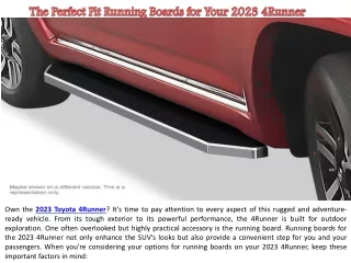 The Perfect Fit Running Boards for Your 2023 4Runner