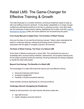 Retail LMS_ The Game-Changer for Effective Training & Growth