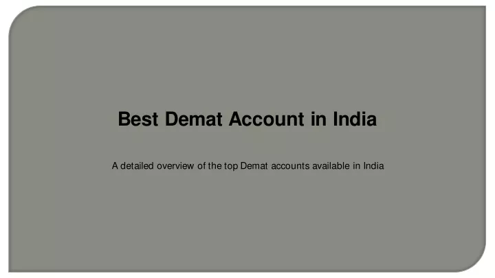 best demat account in india