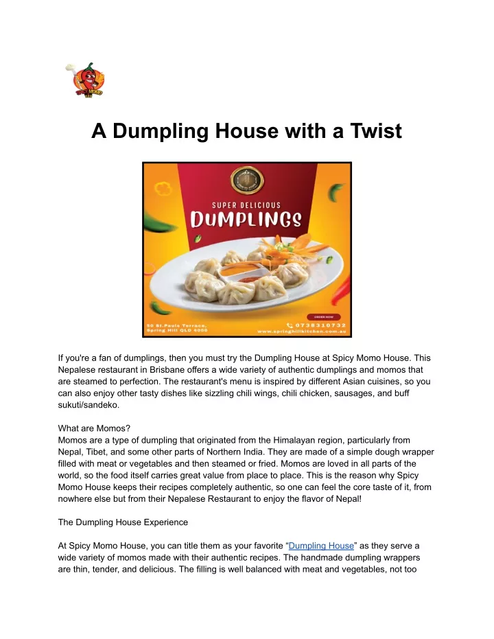 a dumpling house with a twist