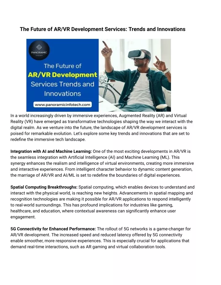 the future of ar vr development services trends