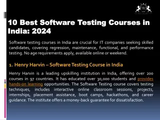 10 Best Software Testing Courses in India: 2024
