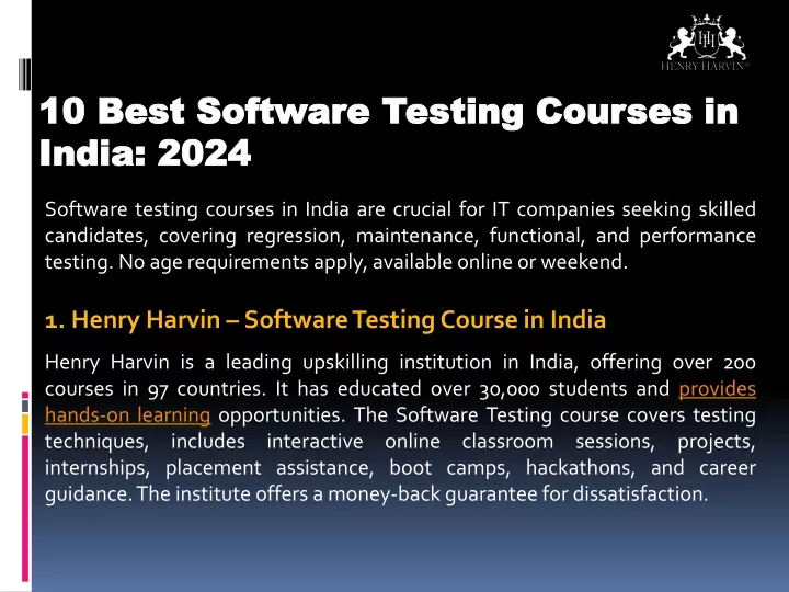 10 best software testing courses in india 2024