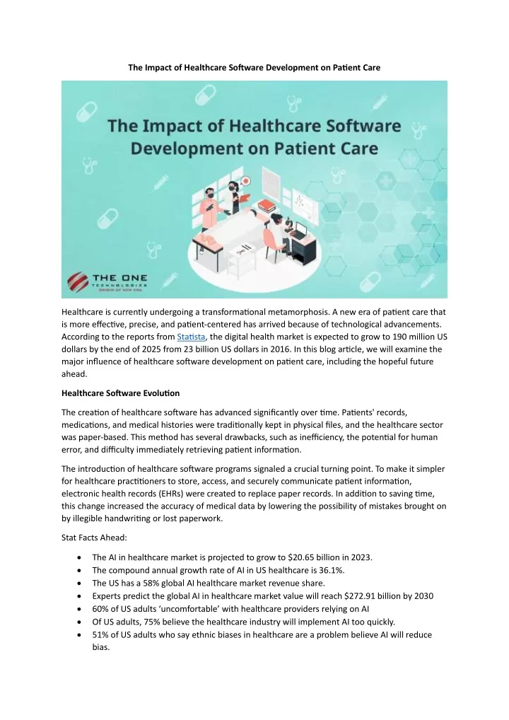 the impact of healthcare software development