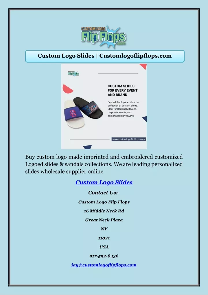 custom logo slides customlogoflipflops com