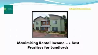 Maximising Rental Income – 4 Best Practices for Landlords
