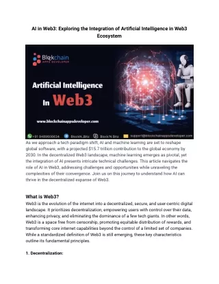 AI In Web3