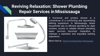 Shower Plumbing Repair Services in Mississauga
