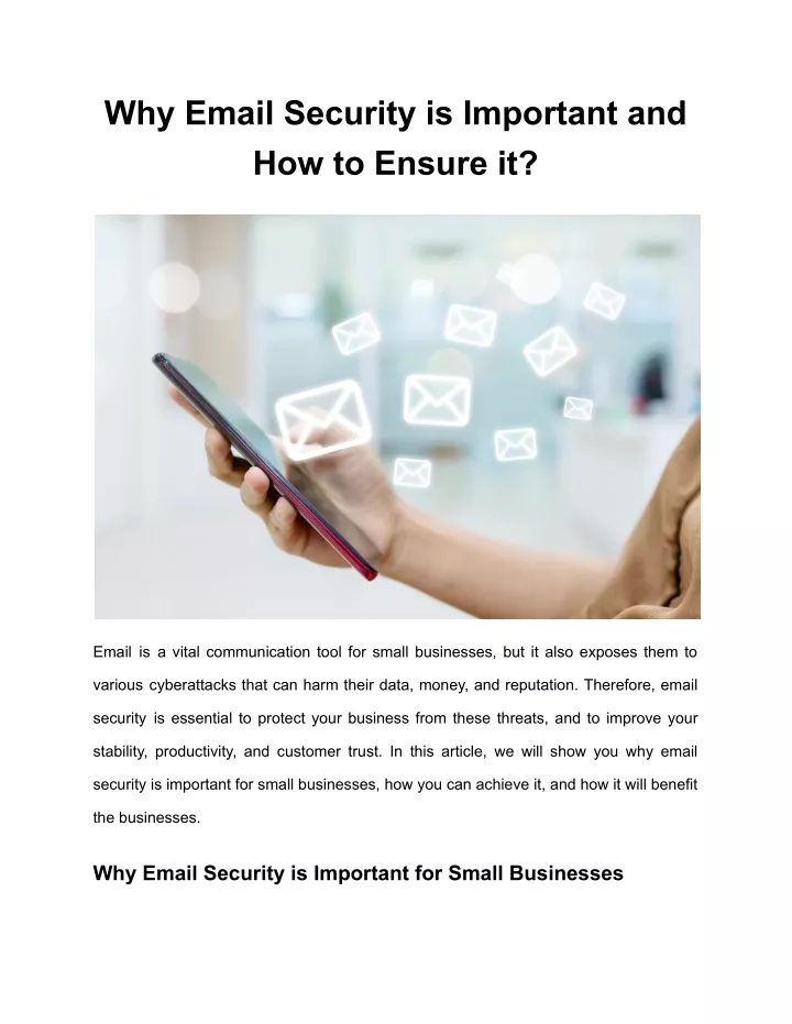 why email security is important and how to ensure