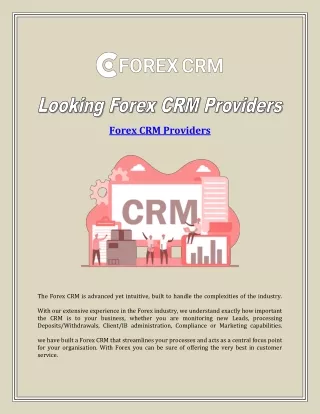 Looking Forex CRM Providers