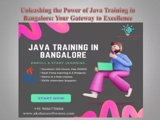 Unleashing the Power of Java Training in Bangalore Your Gateway to Excellence