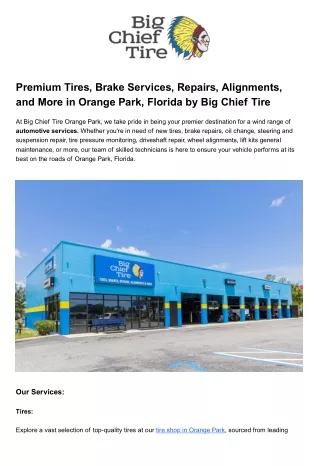 Best Tire Shop in Orange Park FL