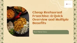 Cheap Restaurant Franchise A Quick Overview and Multiple Benefits