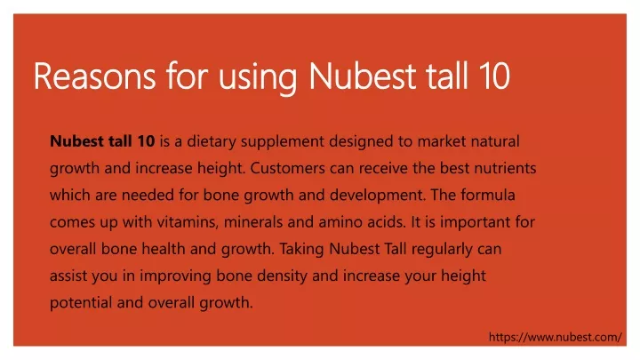 reasons for using nubest tall 10