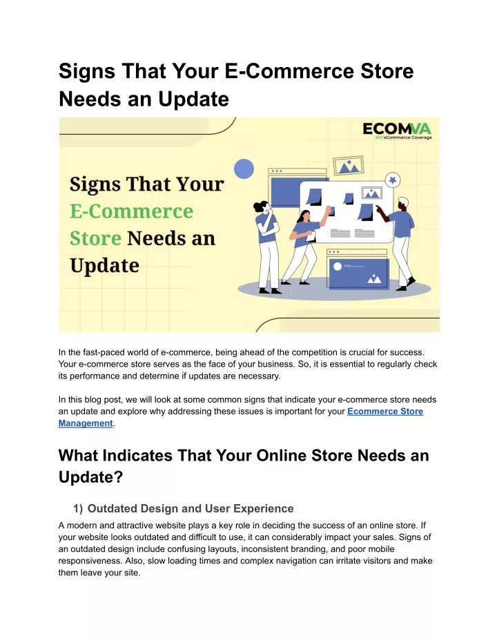 signs that your e commerce store needs an update