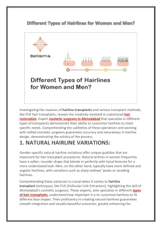 Different Types of Hairlines for Women and Men