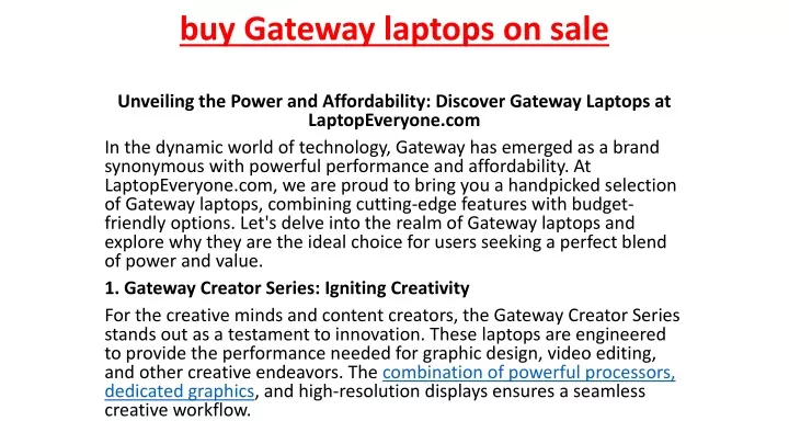 buy gateway laptops on sale