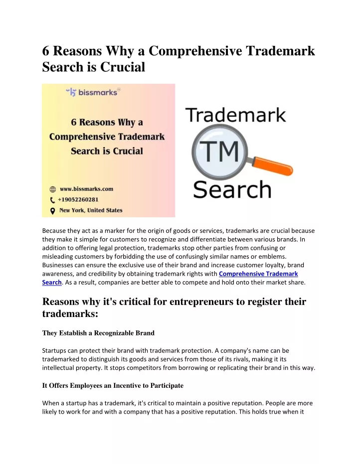 6 reasons why a comprehensive trademark search