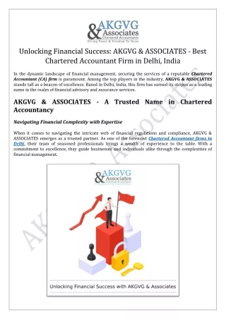 AKGVG & ASSOCIATES - Best Chartered Accountant Firm in Delhi, India