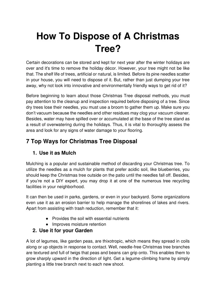 how to dispose of a christmas tree