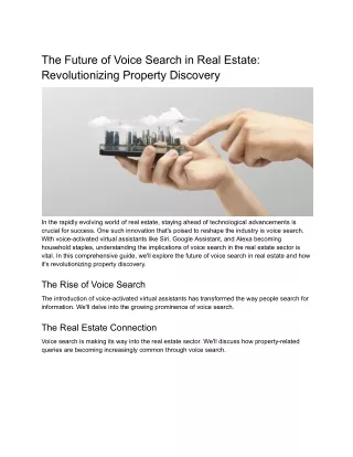 The Future of Voice Search in Real Estate