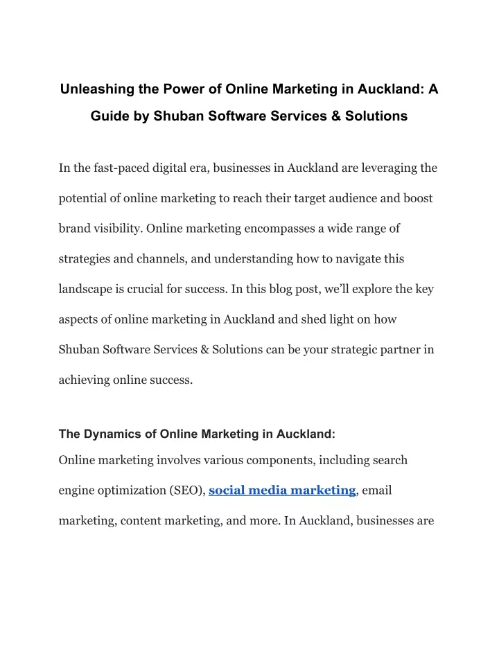 unleashing the power of online marketing