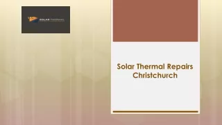 Solar Thermal Repairs Christchurch