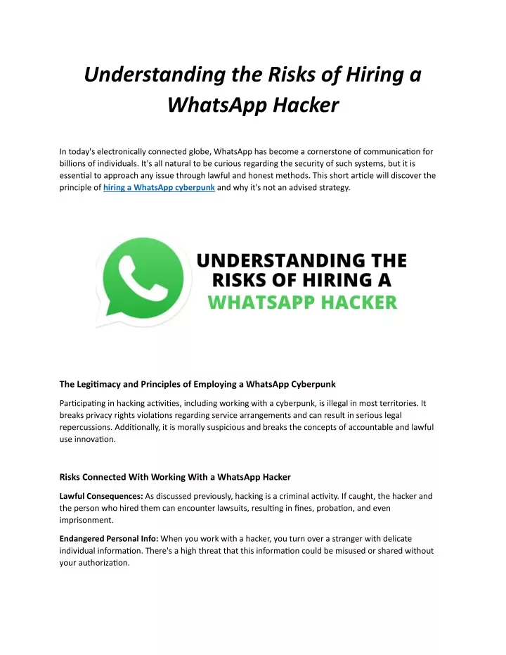 understanding the risks of hiring a whatsapp