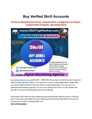 Buy Verified Skrill Accounts