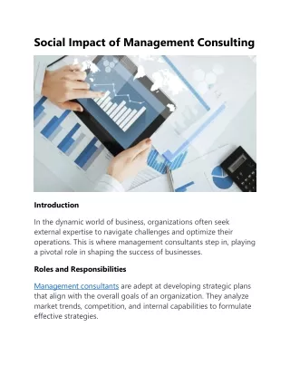 Social Impact of Management Consulting